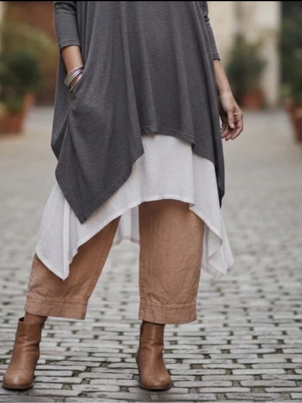 Pure Jill women’s Biege 100% Linen High Waist Crop Wide Leg Coastal Pants  MP